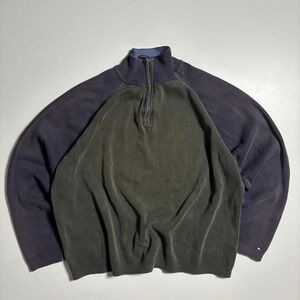 Vintage Tommy Hilfiger Quarter Zip Knit Sweater - XL